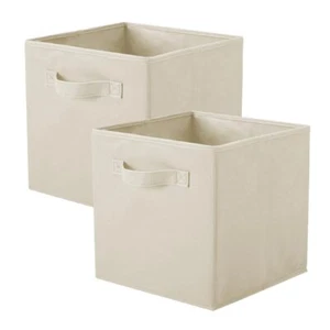 Collapsible Storage Cubes With Handles Fabric Foldable Bins For Closet Shelves D - Picture 1 of 6