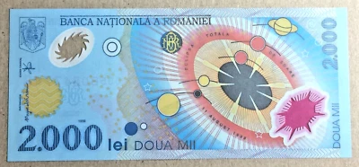 BILLETE NACIONAL LEI 1999 RUMANIA 2000 - PAPEL MONEDA POLÍMERO MILENIO (P63) Foto 1 de 2