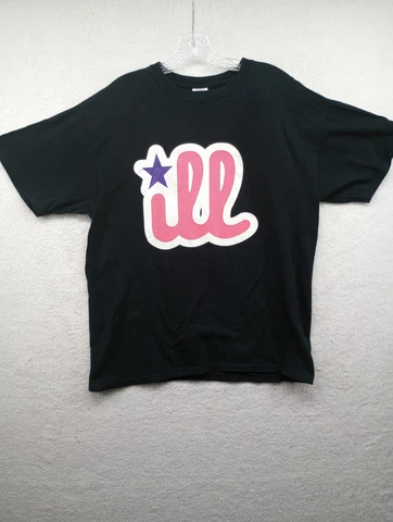 iLL Philadelphia Phillies Graphic Tee Shirt Unisex Size L Gildan Black/Pink EUC Cover