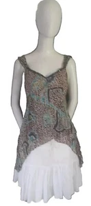 VINTAGE Y2K BRAND TOP 12 ASYMMETRIC CRUSH BEADED LEOPARD GIRL EXPRESS - Picture 1 of 13