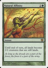 Natural Affinity 9th Edition PLD Green Rare MAGIC THE GATHERING CARD ABUGames