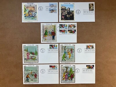 1982 13c, 20c Christmas 2025-30 Colorano Silk FDC Set of (7) - Image 1 of 4