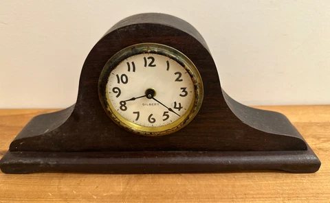 Gilbert Winsted CT Rare Antique Miniature Humpback Mantel Shelf Clock Brass Cover
