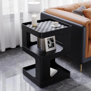 Modern Black Metal End Table, 3 Tiers Small Side Table Bedside Table, Matte N... - Picture 1 of 1