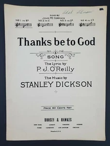 Thanks Be To God Vintage Sheet Music 1921 Piano O'Reilly Dickson Vtg Religious - Picture 1 of 4