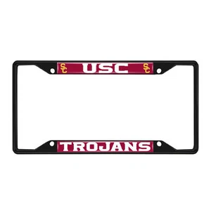 Fanmats NCAA USC Trojans Black Metal License Plate Frame  - Picture 1 of 1