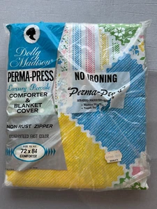 VTG 1970’s  Dolly Madison Comforter & Blanket Slip In Zip Duvet Cover 72”x84” - Picture 1 of 5