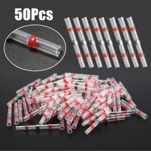 50Pcs Waterproof Heat Shrink Wire Connectors Solder Seal Tube Electric Terminals - Picture 1 of 10