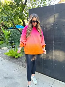 MOON RYDER OMBRE GEMÜTLICHE KORDEL SWEATSHIRT PINK/ORANGE GRÖSSE EXTRA GROSS - SO SCHICK!!!! - Bild 1 von 2