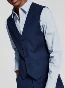 Tommy Hilfiger Men's Blue Wool Solid Modern Flynn Vest Suit Size XL - Picture 1 of 2