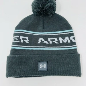 Under Armour Cuffed Fold Beanie Logo Winter Hat Cap Toboggan Gray Men’s OSFM NEW - Picture 1 of 5
