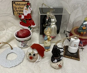 Vintage 1970s-90s Christmas Lot Ornaments Decorations Some Handmade Gifts Crafts - Picture 1 of 18