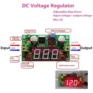 Digital LED DC-DC Buck Step down 5-36V To 3.3V 5V 12V 24V 3A Power Supply Module - Picture 1 of 3