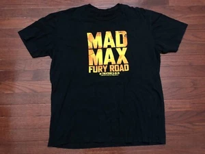 MAD MAX FURY ROAD T SHIRT MENS XL BLACK YELLOW 2015 MOVIE PROMO WARNER BROS - Picture 1 of 4