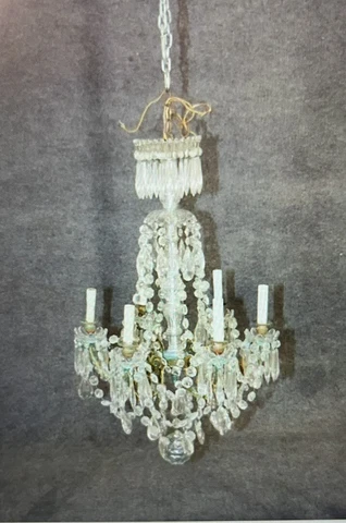 Waterford Attributed Crystal Chandelier 6 Lights 31hx20d Cover