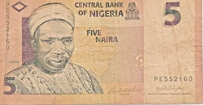 Central Bank Of NIGERIA BANKNOTE Five NAIRA 2006 Banknote #5 - Image 1 of 2
