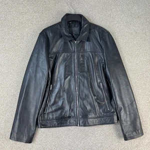 Boulongaro Trevor Men’s Genuine Leather Biker Jacket XL Black Zip Up Winter - Picture 1 of 8