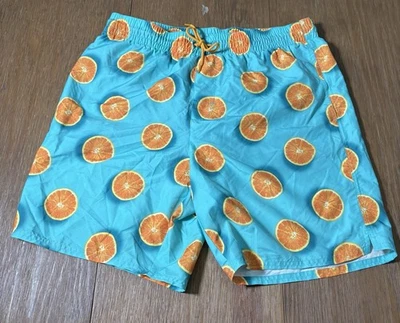 Pantalones Cortos de Natación Para Hombre Naranja Tropical Fruta Patrón Azul Marino Antiguo Talla Grande Foto 1 de 4