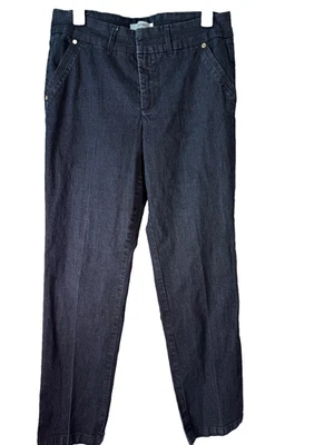 Pantalones de mezclilla para mujer talla 10 Ellen Tracy lavado oscuro pierna recta pantalones informales Foto 1 de 4