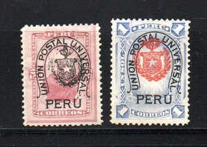 Peru 1883 alte überdruckte Briefmarken (Michel 50/51) schön ungebraucht/ohne Gummierung - Bild 1 von 2