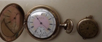 16 Size 1910 Elgin Grade 290 Model 6 Hunter Case  Pocket Watch Plus 6/o Watch - Image 1 of 4