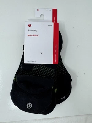 Lululemon MacroPillow Tab Running Socks 3 Pairs Black Women's  Size M 6.5-8.5 - Image 1 of 3