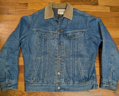 Chaqueta Lee Storm Rider De Colección - M - Manta Denim Forrada Cuello Pana Envejecido Foto 1 de 4