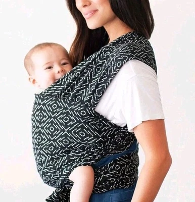 Moby Petunia泡菜底部婴儿包裹黑色白色阿兹特克背带吊带男女通用 — 第 1/4 张图片