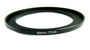 Step-up adapter ring 62-77 62mm-77mm Anodized Black NEW for Camera New US Seller - Picture 1 of 1