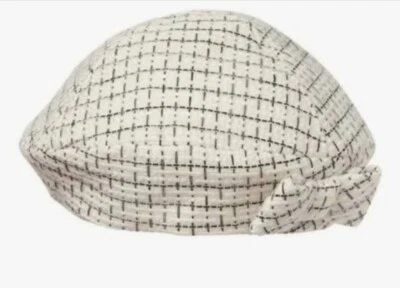Chapéu boina Janie and Jack preto/branco Boucle tweed meninas 4/5 novo com etiquetas - Imagem 1 de 2