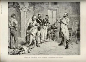 1884 Antique Print = GARIBALDI TORTURED IN GUALEGUAY = Risorgimento = Old Print - Picture 1 of 1