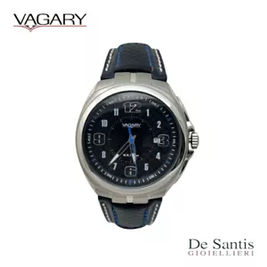 Vagary Men's Blue Leather Strap, Steel Case 45Mm, Date Function - Picture 1 of 4