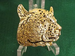 VTG 1972 Jaguar Head Gold Tone Mimi Di N Belt Buckle - Picture 1 of 11