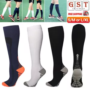 Compression Socks Stockings Copper Medical Running Anti Fatigue Travel Unisex AU - Picture 1 of 21