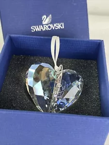 Swarovski Christmas Ornament Heart Crystal Silver Shadow Holiday Christmas - Picture 1 of 10