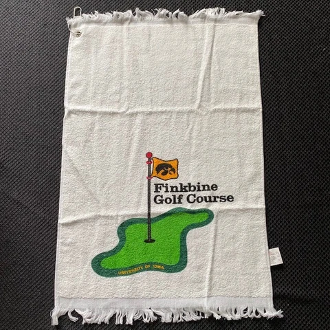 Vintage University of Iowa Hawkeye Finkbine Golf Course Golf Towel USA Excellent Cover