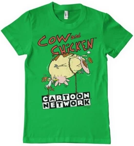 Cow And Chicken Balloon T-Shirt Green - Picture 1 of 4