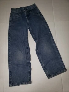 Vtg 00s Lee Boy's Blue Denim Jeans Size 8 Slim Wide Leg Y2K Boot Cut - Picture 1 of 7