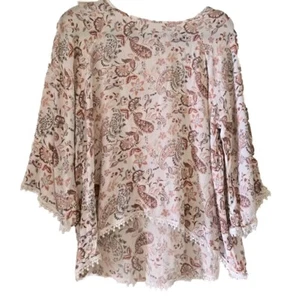 Blusa Para Mujer XL Papermoon Coral Paisley Blusa Coastalcore - Imagen 1 de 9