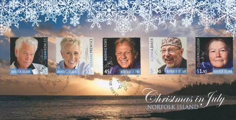 Norfolk Island Stamps 2015 FDC Christmas in July Festival Music Singers 5v Set Cover