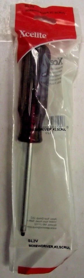 Xcelite SL2V #2 Scrulox Screwdriver 19/64" Head 3-1/2" Blade Length USA - Image 1 of 1