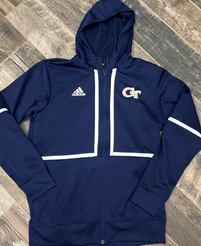 Georgia Tech Yellow Jacket's Men's Full Zip Adidas Hoodie Jacket Aeroready LT Cover