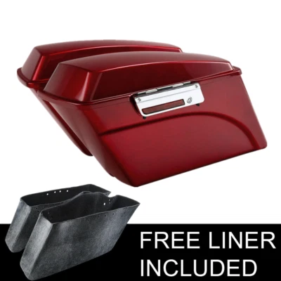 Alforja rígida roja bolsas de sillín aptas para Harley Heritage Softail Fatboy 1984-2017 Foto 1 de 4