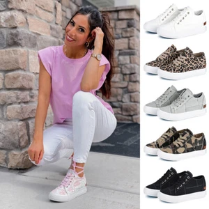 Women Fashion Platform Hidden Wedge Sneakers Canvas Shoes Zipper Casual Boot - Picture 1 of 36