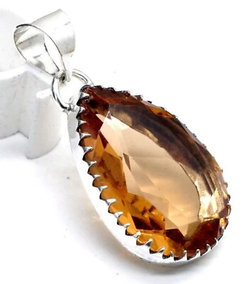 Colgante de joyería hecha a mano de plata de ley 925 con piedras preciosas de hessonita (EE. UU.) talla-1,50 Foto 1 de 4