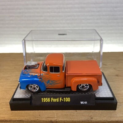 ORANGE 1956 FORD F-100 GROUND POUNDER M2 MACHINES 1:64 SCALE DIECAST METAL TRUCK - Image 1 of 4