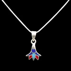Cute Sterling Silver Pendant Necklace Chain of Ancient Egyptian "LOTUS FLOWER" - Picture 1 of 3