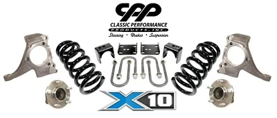 73 87 KIT RESORTES ABATIBLES CHEVY C10 5.5" DELANTERO 6" TRASERO DROP EXTREME X-10 GOLPEADO Foto 1 de 4