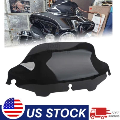 8" Wave Black Windshield Windscreen For Harley Touring Electra Glide FLHT 96-13 - Imagen 1 de 4