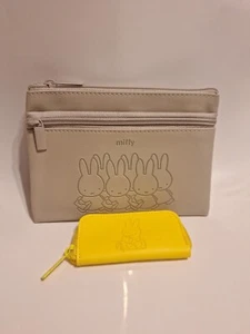 Miffy Japan 2024 PU Organiser Pouch Bag Cosmetic Zipper Bag + Small Coin Bag New - Picture 1 of 2